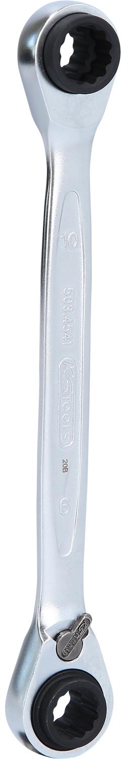 KS TOOLS 4 in 1 GEARplus® Doppel-Ratschenringschlüssel, umschaltbar, 8x9x10x11mm