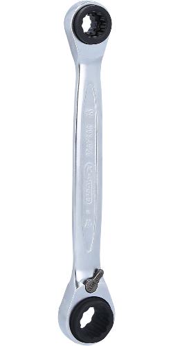 KS TOOLS 4 in 1 GEARplus umschaltbar Doppel-Ratschenringschlüssel, 10x13x17x19mm