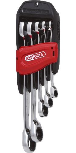 KS TOOLS GEARplus Ratschenringmaulschlüssel-Satz, umschaltbar, 5-tlg 8-19mm