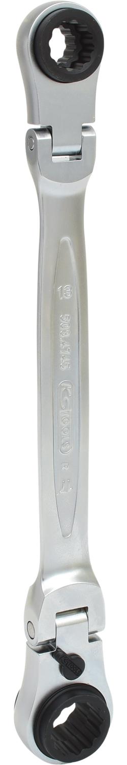 KS TOOLS 4 in 1 GEARplus umschaltbar Gelenk-Doppel-Ringschlüssel, 10x13-17x19mm