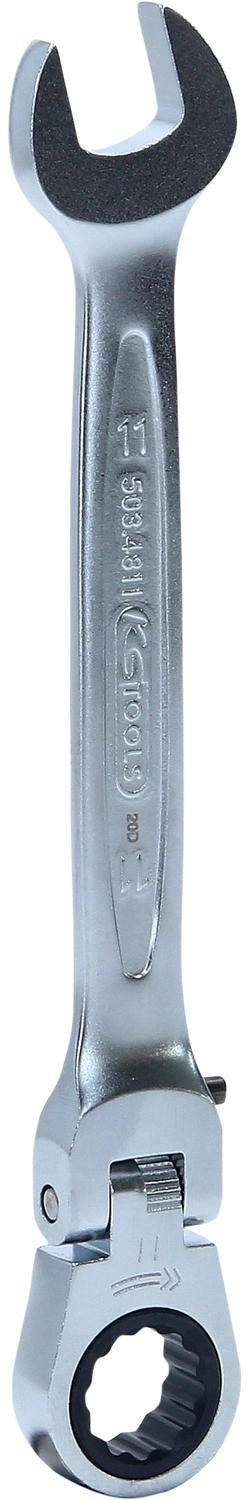 KS TOOLS GEARplus Gelenk-Ratschenringmaulschlüssel feststellbar, 11mm