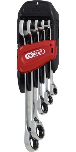 KS TOOLS GEARplus® RINGSTOP-Ratschenringmaulschlüssel-Satz, abgewinkelt, 5-tlg