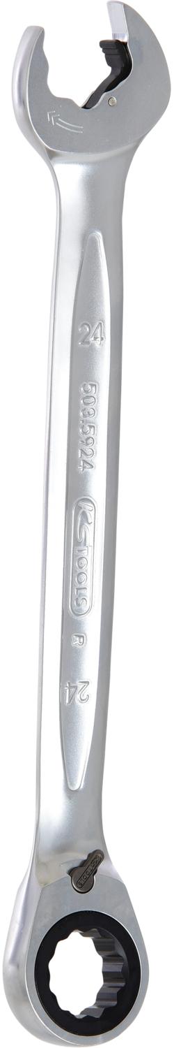 KS TOOLS DUO GEARplus Ringmaulschlüssel,Maul-Ratschenfunktion 24mm, umschaltbar