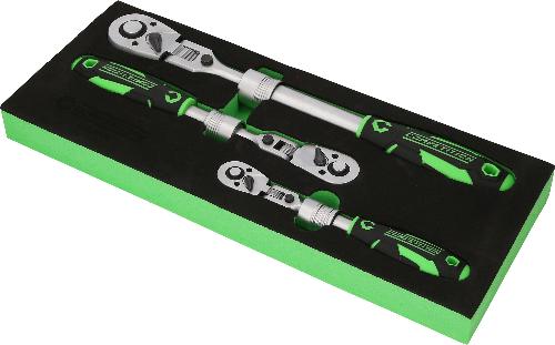 KS TOOLS COMPETITION Teleskop-Ratschen-Satz,3-tlg, 1/4"+3/8"+1/2"