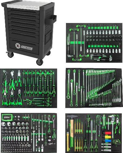 KS TOOLS COMPETITION Werkstattwagen mit 8 Schubladen und 341 Premium-Werkzeugen