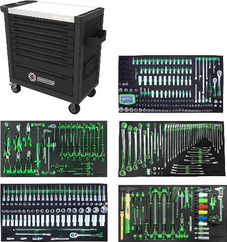 KS TOOLS COMPETITION Werkstattwagen mit 8 Schubladen und 434 Premium-Werkzeugen
