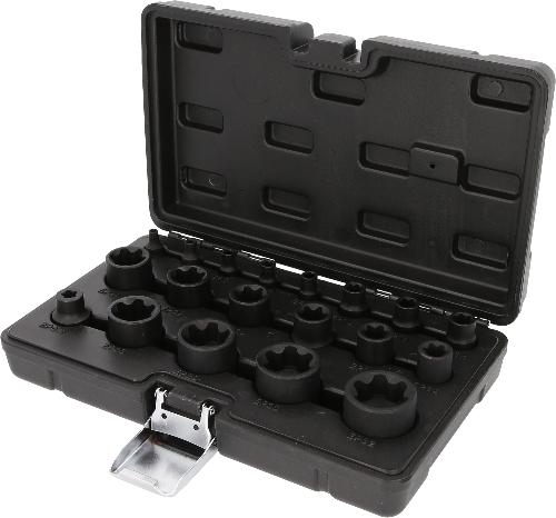 KS TOOLS 1/4"+3/8"+1/2" Torx Kraft-Steckschlüssel-Satz, 19-tlg