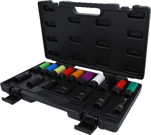 KS TOOLS 1/2" MASTER Spezial-Kraft-Stecknuss-Satz für Radverschraubungen, 17-tlg