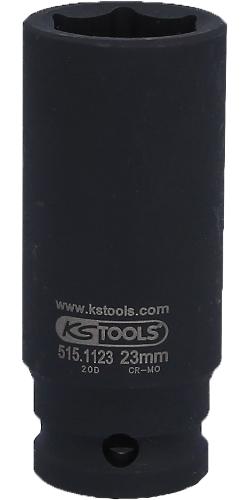 KS TOOLS 1/2" Sechskant-Kraft-Stecknuss, lang, 23mm