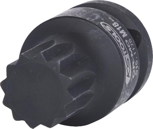 KS TOOLS 1/2" Kraft-Bit-Stecknuss XZN,kurz,M18