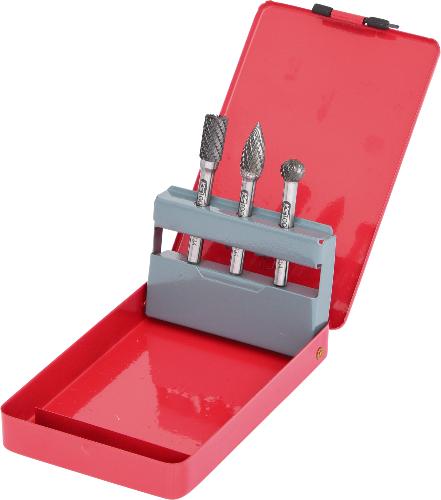 KS TOOLS HM Frässtift-Satz in Stahlblechkassette, 3-tlg