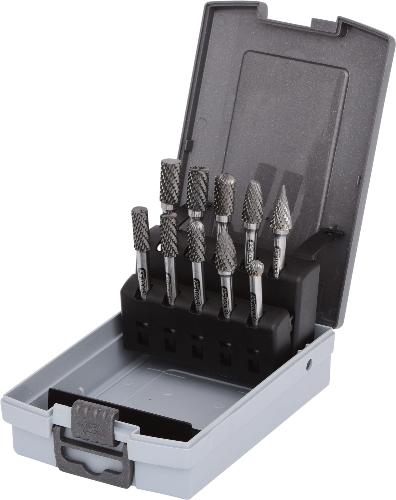 KS TOOLS HM Frässtift-Satz, Kunststoffkassette, 10-tlg
