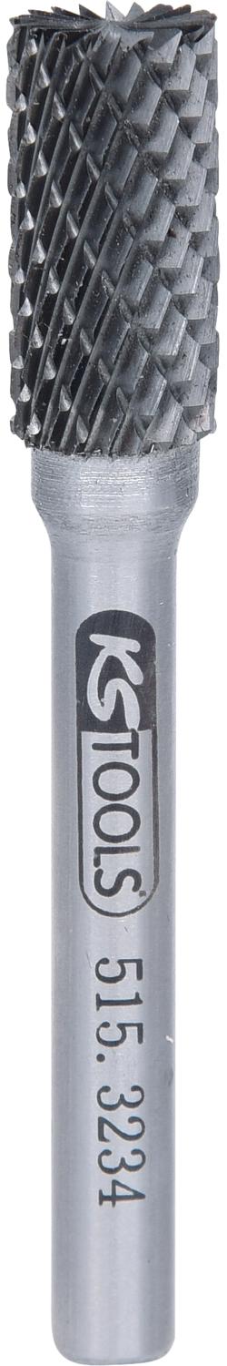KS TOOLS HM Zylinder-Frässtift Form A mit Stirnverzahnung, 10mm