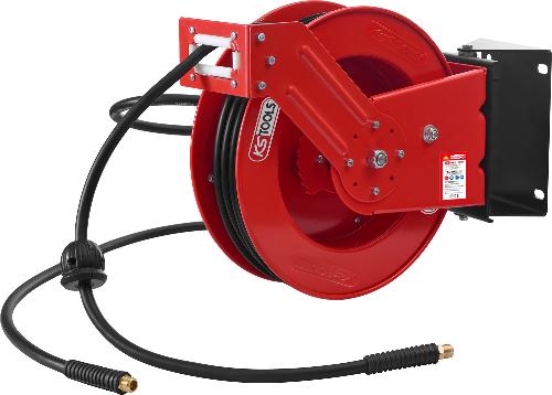 KS TOOLS Druckluft-Schlauchaufroller Ø10 mm, Anschluss 3/8", 20 m