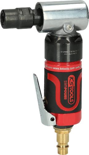 KS TOOLS SlimPOWER Mini-Druckluft-Winkelstabschleifer, 19.000 U/min