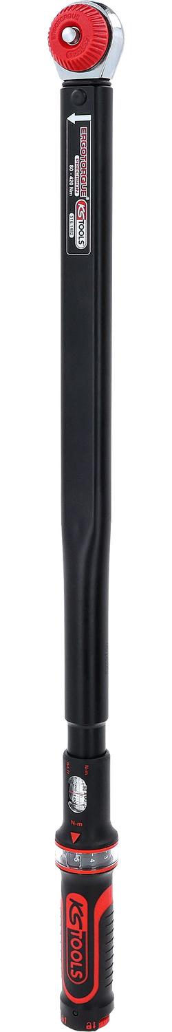 KS TOOLS 1/2" ERGOTORQUE®precision Ratschen-Drehmomentschlüssel Drehknopf, 80-420Nm