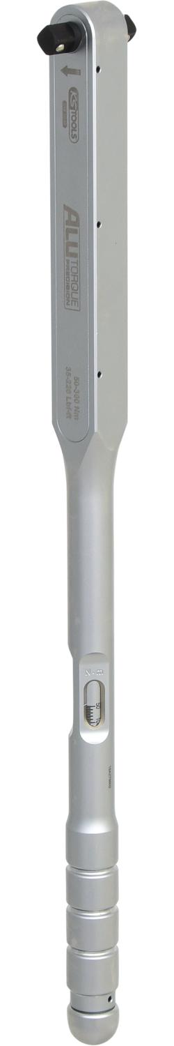 KS TOOLS 1/2"ALUTORQUEprecision-Drehmomentschlüssel, 50-300Nm, Rechts-Linksanzug, Doppelvierkant