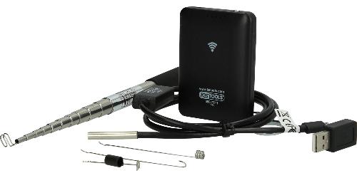 KS TOOLS Wi-Fi-Videoskop-Satz mit Ø 5,5 mm 0° HD Frontkamera-Sonde, 7-tlg