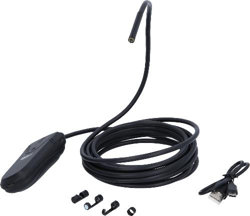 KS TOOLS Wi-Fi-Videoskop-Satz mit Ø 5,5 mm 0° HD Frontkamera-Sonde, 5-tlg