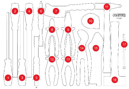 KS TOOLS Leere Schaumstoffeinlage zu 811.0017