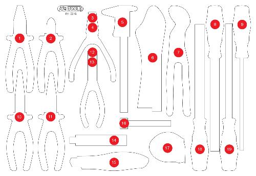 KS TOOLS Leere Schaumstoffeinlage zu 811.0019