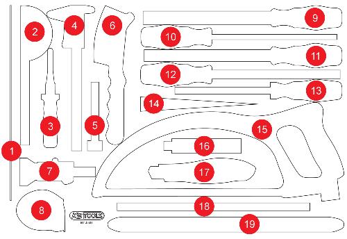 KS TOOLS Leere Schaumstoffeinlage zu 811.0028