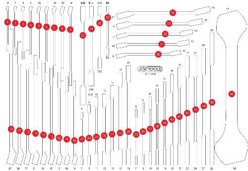 KS TOOLS Leere Schaumstoffeinlage zu 811.0046