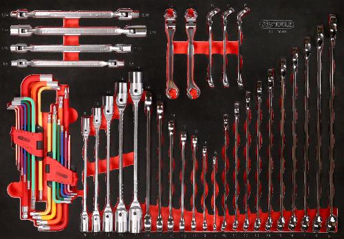 KS TOOLS Schraubenschlüssel-Satz in Schaumstoffeinlage, 49-tlg
