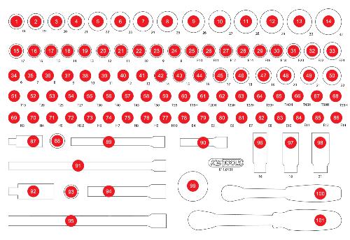KS TOOLS Leere Schaumstoffeinlage zu 811.0101