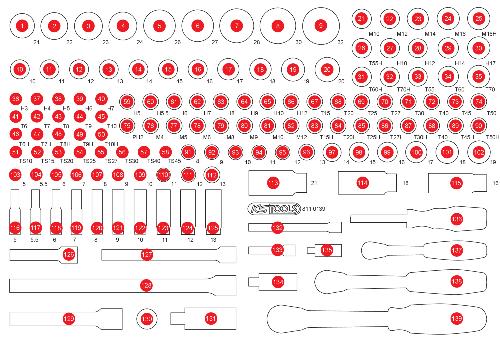 KS TOOLS Leere Schaumstoffeinlage zu 811.0139