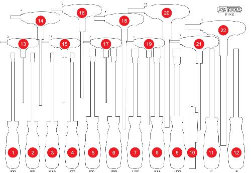 KS TOOLS Leere Schaumstoffeinlage zu 811.1022