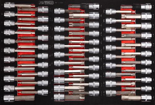 KS TOOLS 1/2" Bit-Stecknuss-Satz in Schaumstoffeinlage, 64-tlg