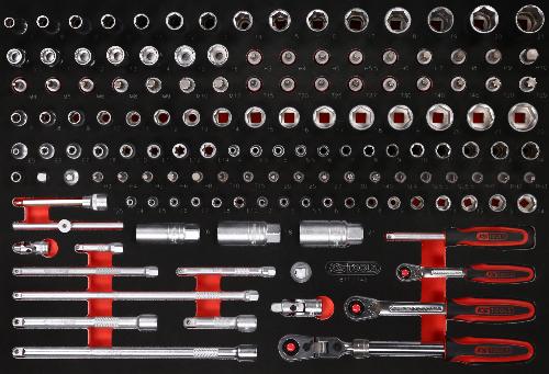 KS TOOLS 1/4" + 3/8" Steckschlüssel-Satz in Schaumstoffeinlage, 142-tlg
