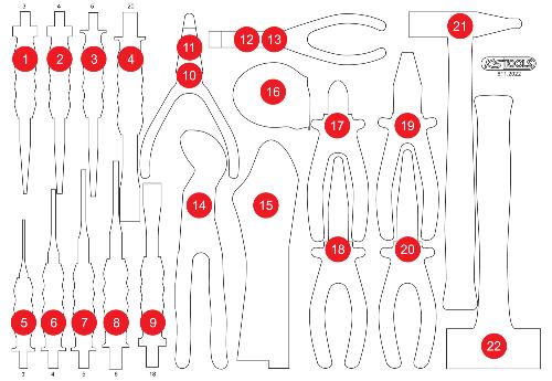 KS TOOLS Leere Schaumstoffeinlage zu 811.2022