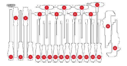 KS TOOLS Leere Schaumstoffeinlage zu 813.0042