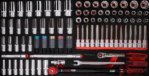 KS TOOLS 1/2" Steckschlüssel-Satz in Schaumstoffeinlage, 86-tlg