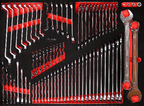 KS TOOLS Schraubenschlüssel-Satz in Schaumstoffeinlage, 76-tlg