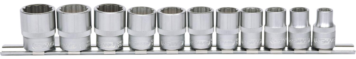 KS TOOLS 3/8" 12-kant-Stecknuss-Satz, 11-tlg
