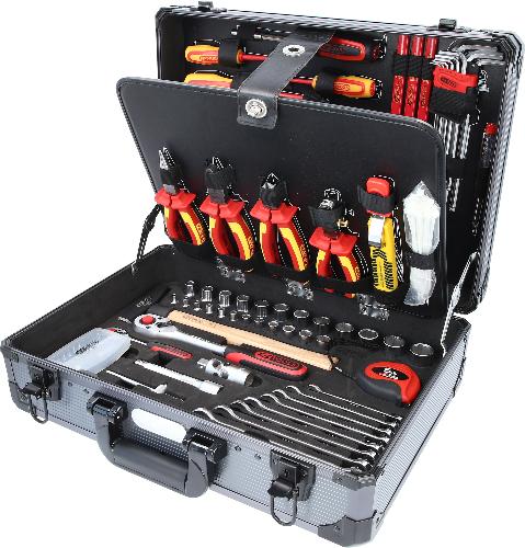 KS TOOLS 1/4" + 1/2" Elektriker-Werkzeugkoffer, 128-tlg