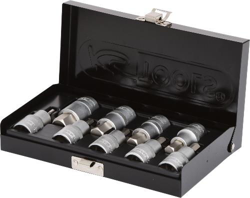 KS TOOLS 1/2" Bit-Stecknuss-Satz Innensechskant, kurz, 9-tlg