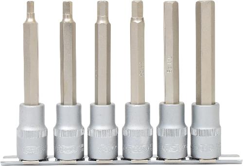 KS TOOLS 1/2" Bit-Stecknuss-Satz Innensechskant, lang, 6-tlg