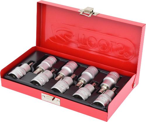 KS TOOLS 1/2" Bit-Stecknuss-Satz Torx, 9-tlg, T20-T60