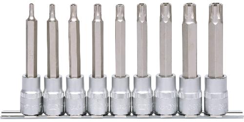 KS TOOLS 1/2" RIBE-Bit-Stecknuss-Satz, lang, 9-tlg