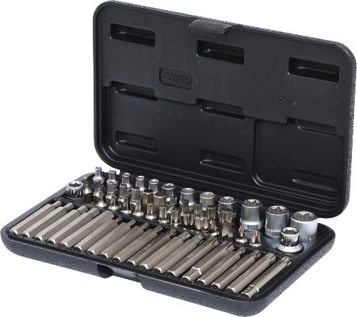 KS TOOLS 1/4"+3/8"+1/2" Torx-Steckschlüssel- und Bit-Satz, 57-tlg
