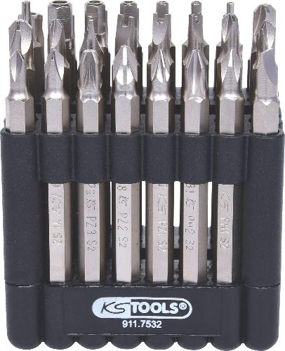 KS TOOLS 1/4" Bit-Satz, 75mm, 32-tlg mit Sicherheitsbits