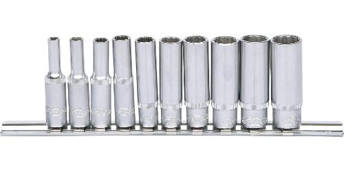 KS TOOLS 1/4" 12-kant-Stecknuss-Satz, lang, 10-tlg