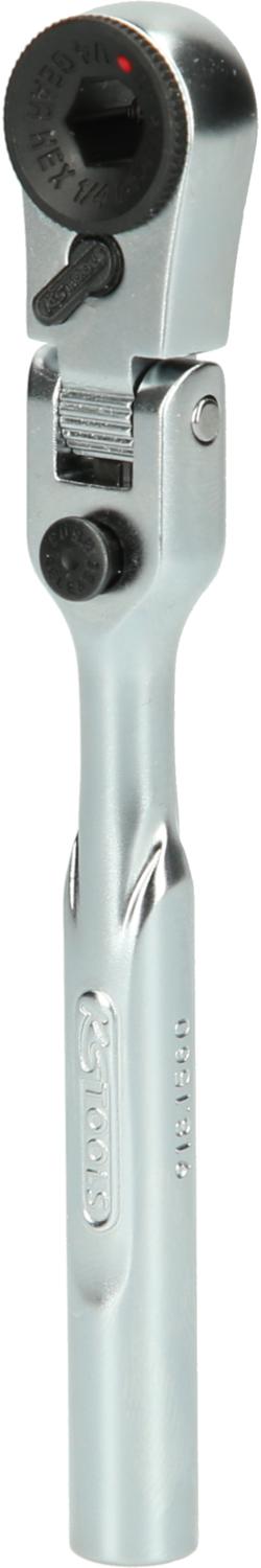 KS TOOLS 1/4" Bit-Gelenk-Umschaltknarre, Länge 119 mm