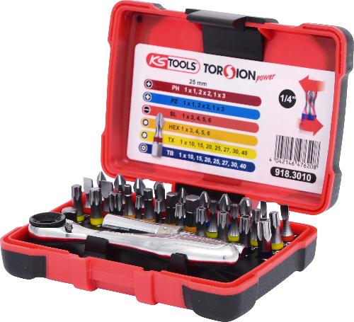 KS TOOLS 1/4" TORSIONpower Bit-Box, 32-tlg
