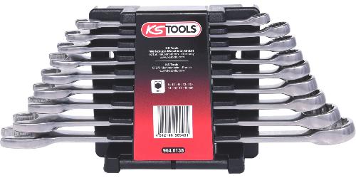 KS TOOLS EDELSTAHL Ringmaulschlüssel-Satz, abgewinkelt , 9-tlg