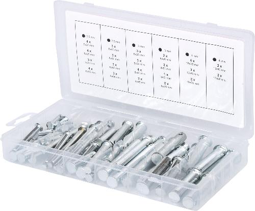 KS TOOLS Sortiment Sicherungsbolzen, Ø 5-12mm, 21 Größen, 60-tlg